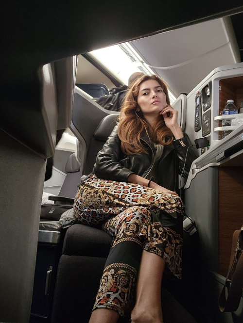 Blanca Blanco in American Airlines Business Class, January 2024