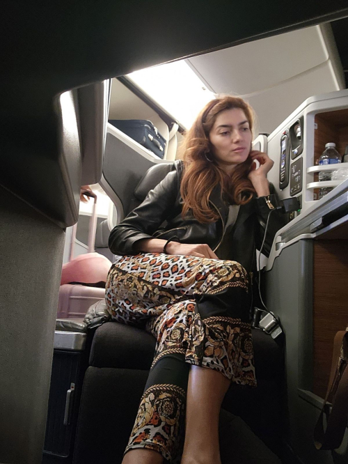 Blanca Blanco in American Airlines Business Class, January 2024 3