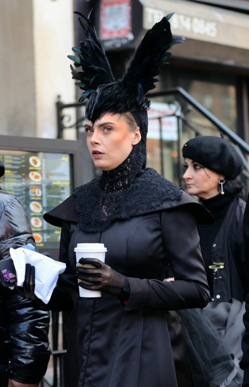 Cara Delevingne on American Horror Story Set in New York, January 2024