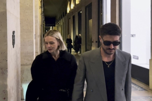 Carey Mulligan and Marcus Mumford leave Costes Hotel in Paris, January 2024 6