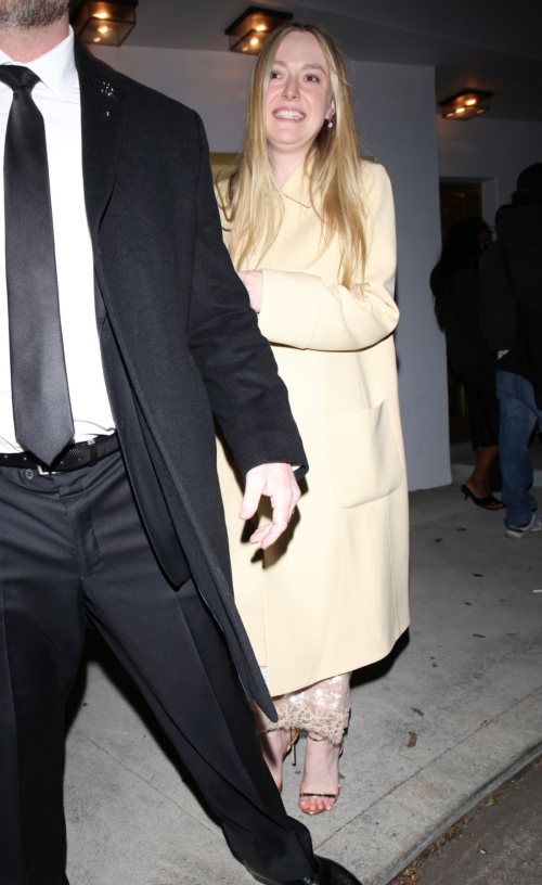 Dakota Fanning Leaves HBO Golden Globes Afterparty, January 2024 1