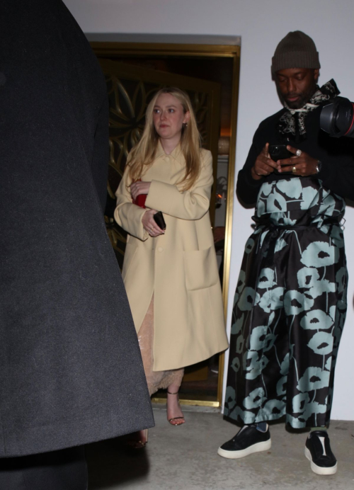 Dakota Fanning Leaves HBO Golden Globes Afterparty, January 2024 3