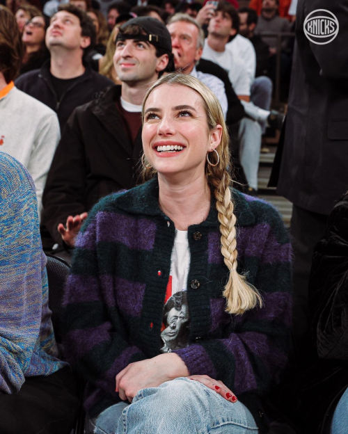 Emma Roberts at Bulls vs Knicks Game, January 2024