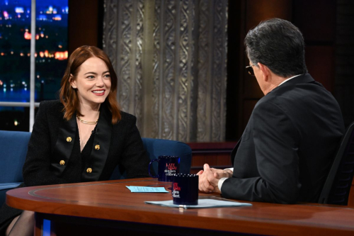 Emma Stone at Late Show with Stephen Colbert in New York, January 2024