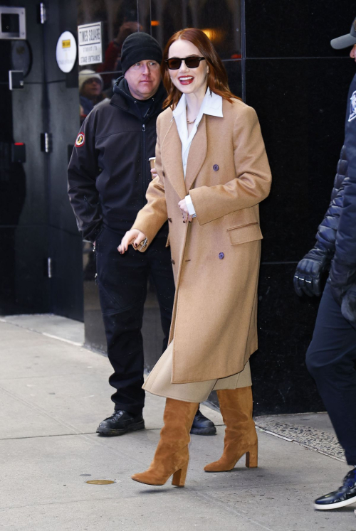 Emma Stone Leaving Good Morning America in New York, January 2024