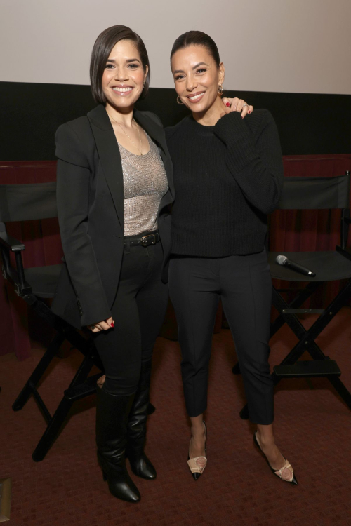 Eva Longoria, America Ferrera, and Annie Gonzalez at Flamin' Hot Q&A, January 2024