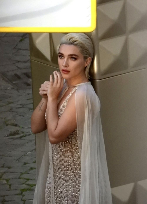 Florence Pugh on the Set of Valentino Photoshoot in Rome, January 2024 3