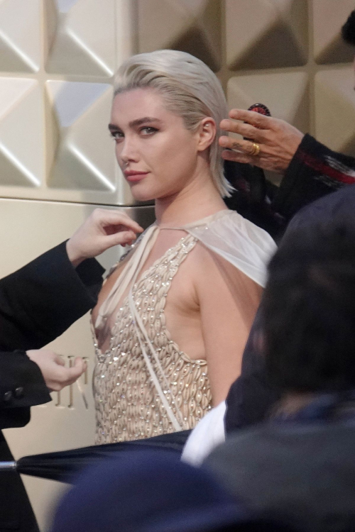 Florence Pugh on the Set of Valentino Photoshoot in Rome, January 2024 4