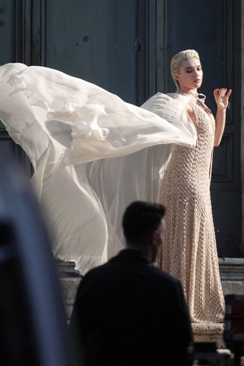 Florence Pugh on the Set of Valentino Photoshoot in Rome, January 2024 8