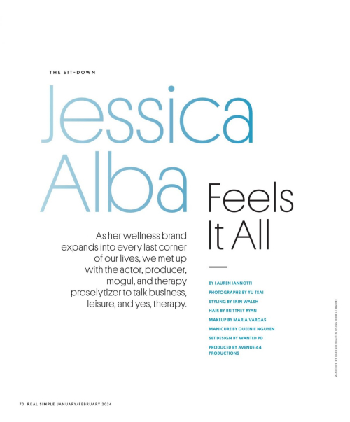 Jessica Alba in Real Simple Magazine, January/February 2024 2