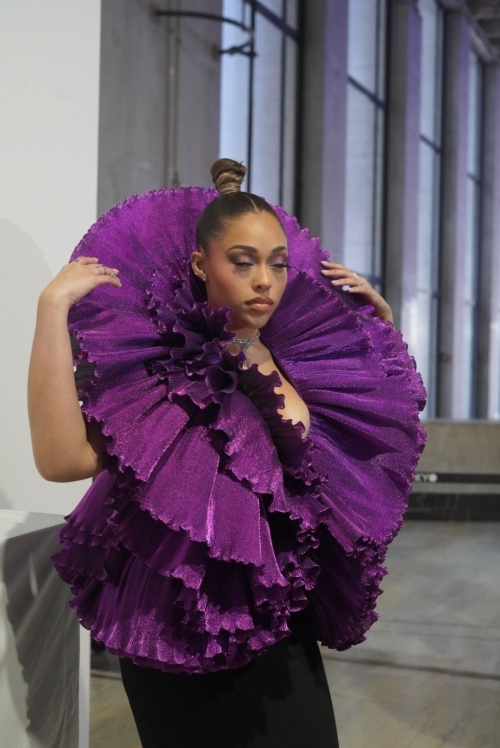 Jordyn Woods Arrives at Robert Wun Fashion Show in Paris, January 2024