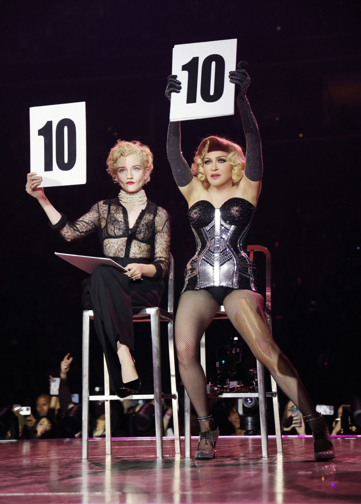 Julia Garner and Madonna at Celebration Tour, December 2023