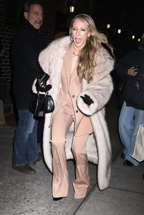 Juno Temple Arrives at Late Show with Stephen Colbert in New York, January 2024 6