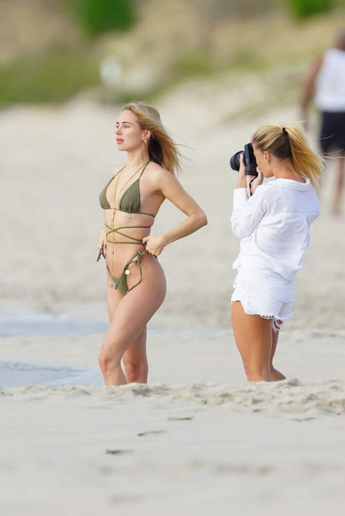 Kimberley Garner in Bikinis for Photoshoot at Beach in St. Barts, December 2023 2