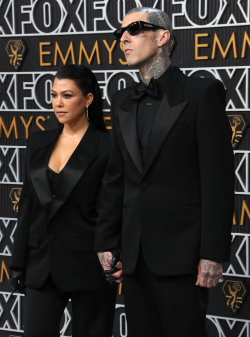 Kourtney Kardashian and Travis Barker at 75th Primetime Emmy Awards, January 2024 5