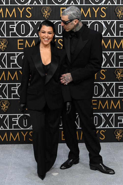 Kourtney Kardashian and Travis Barker at 75th Primetime Emmy Awards, January 2024 6