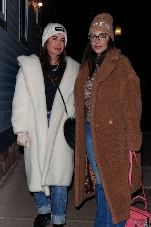 Kyle Richards and Farrah Aldjufrie at New Year's Dinner at Matsuhisa in Aspen, January 2024