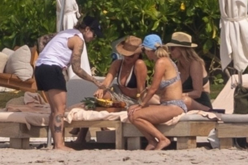 Kyle Richards Celebrates Her Birthday with Morgan Wade at a Beach in Punta Mita, January 2024 7