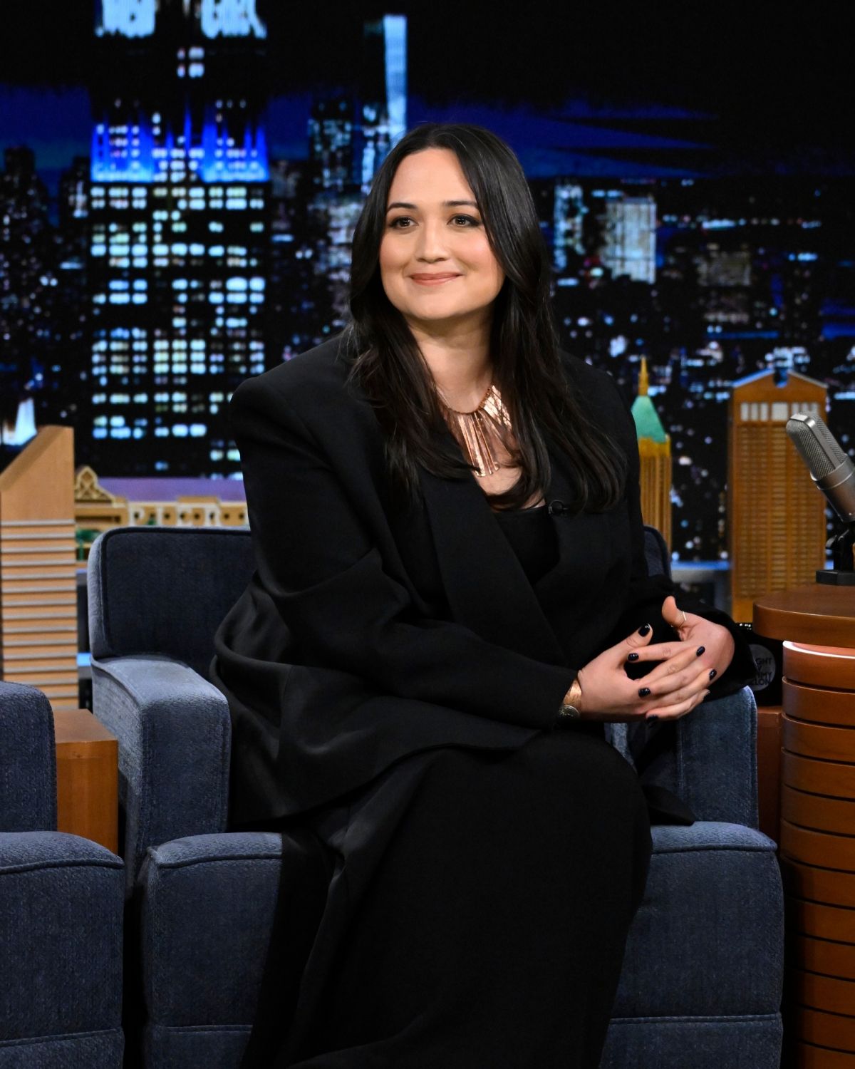 Lily Gladstone at Tonight Show Starring Jimmy Fallon in New York, January 2024