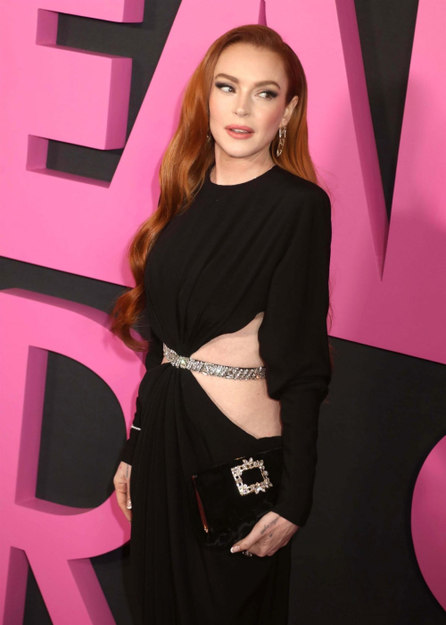 Lindsay Lohan at Mean Girls Premiere in New York, January 2024