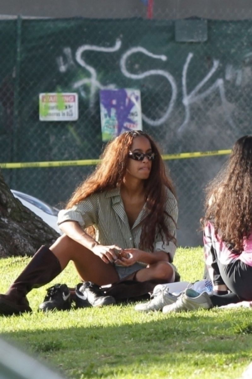 Malia Obama at a Park with Friends in Los Angeles, January 2024