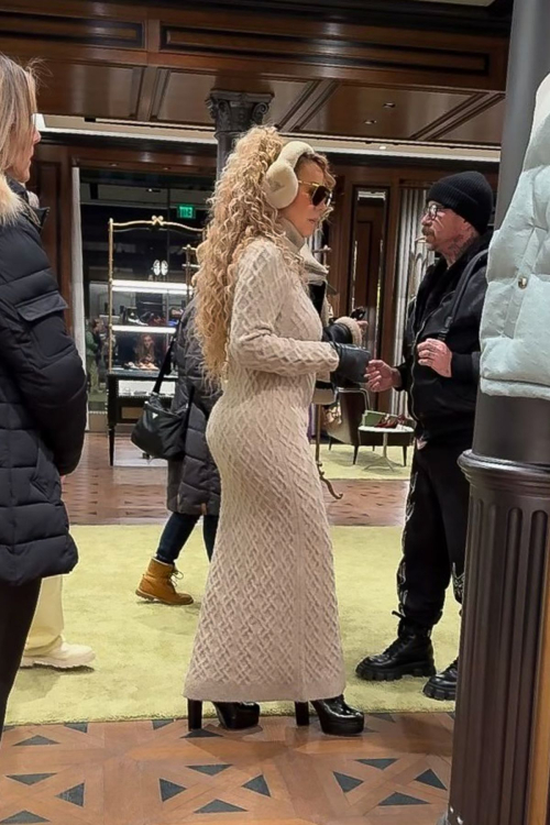 Mariah Carey at Gucci Store in Aspen, December 2023