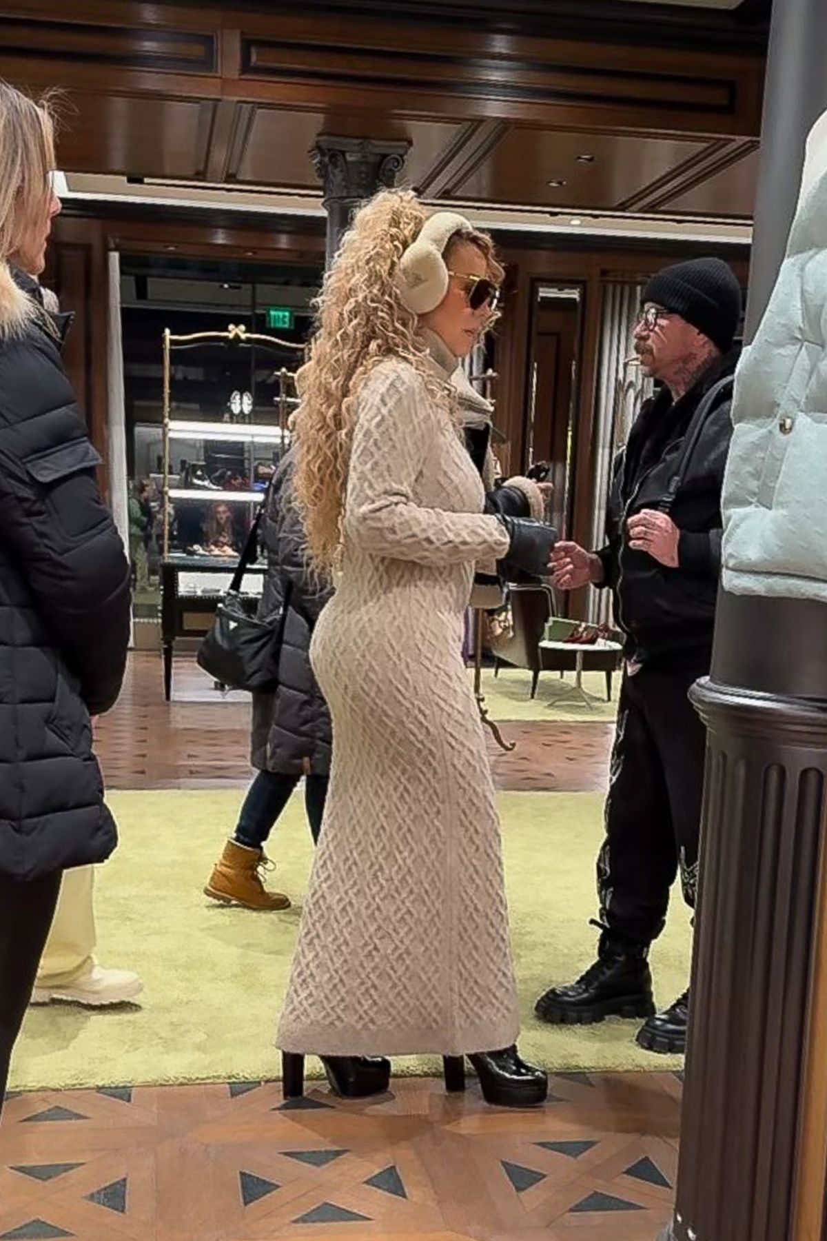 Mariah Carey at Gucci Store in Aspen, December 2023