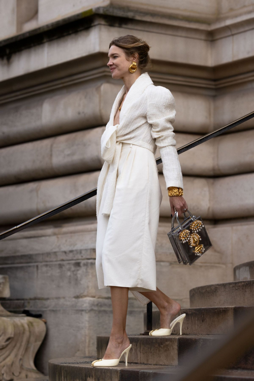 Natalia Vodianova Arrives at Schiaparelli Spring/Summer 2024 Show, January 2024 2