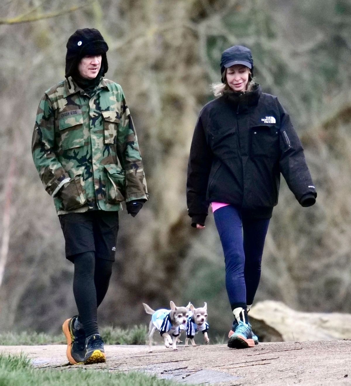 Natalie Appleton and Liam Howlett Out with Their Dogs in London, January 2024