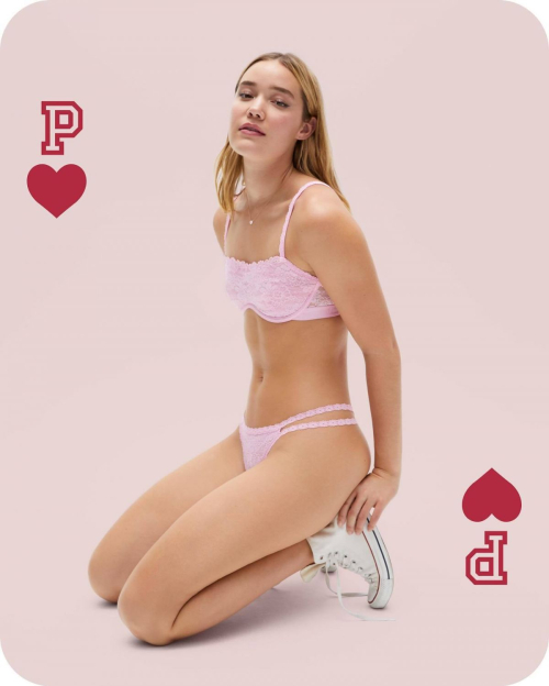 Olivia Ponton for VS Pink Valentine's Collection, January 2024