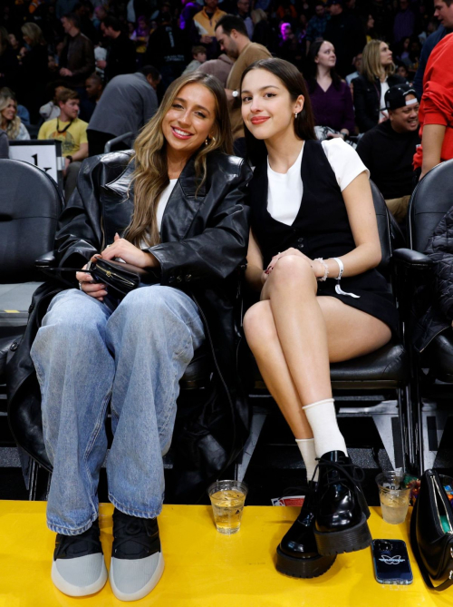 Olivia Rodrigo and Tate McRae at Lakers vs Nets Game in Los Angeles, January 2024