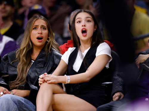 Olivia Rodrigo and Tate McRae at Lakers vs Nets Game in Los Angeles, January 2024 6