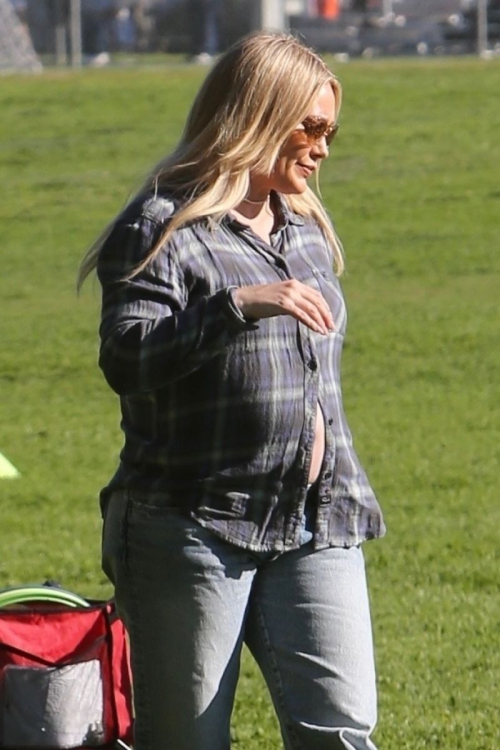 Pregnant Hilary Duff Celebrates Daughter's Soccer Victory, January 2024