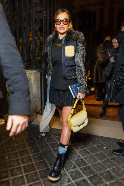 Rita Ora Leaves Kenzo Men's Collection Show at Paris Fashion Week, January 2024