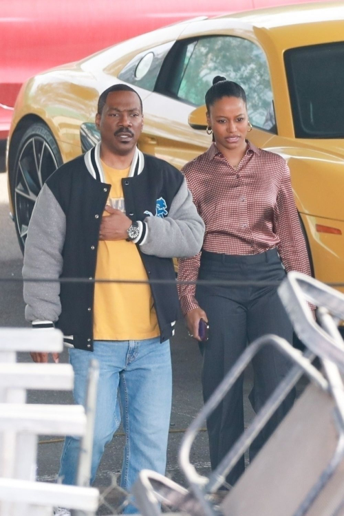 Taylour Paige and Eddie Murphy on Set of Beverly Hills Cop 4, January 2024 3