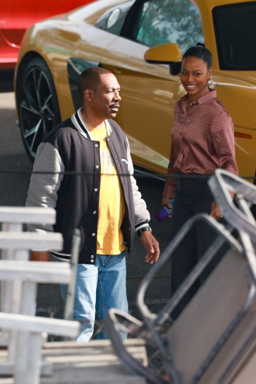 Taylour Paige and Eddie Murphy on Set of Beverly Hills Cop 4, January 2024 4