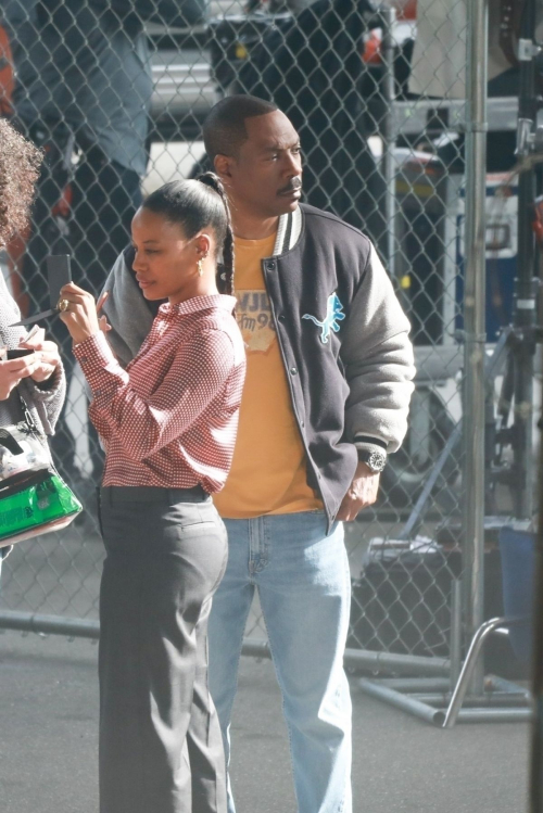 Taylour Paige and Eddie Murphy on Set of Beverly Hills Cop 4, January 2024 5