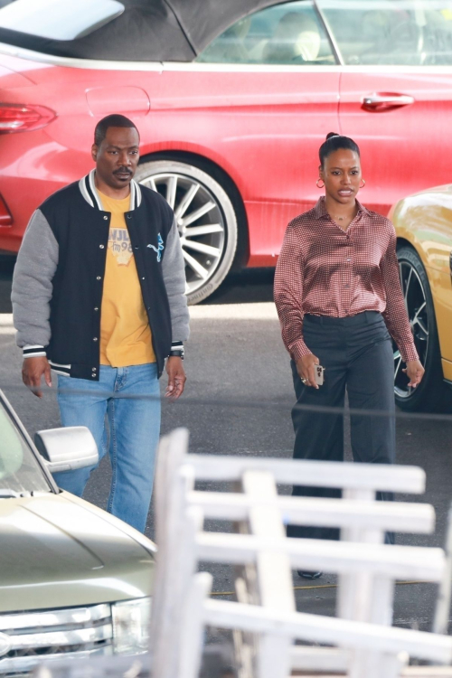 Taylour Paige and Eddie Murphy on Set of Beverly Hills Cop 4, January 2024 6