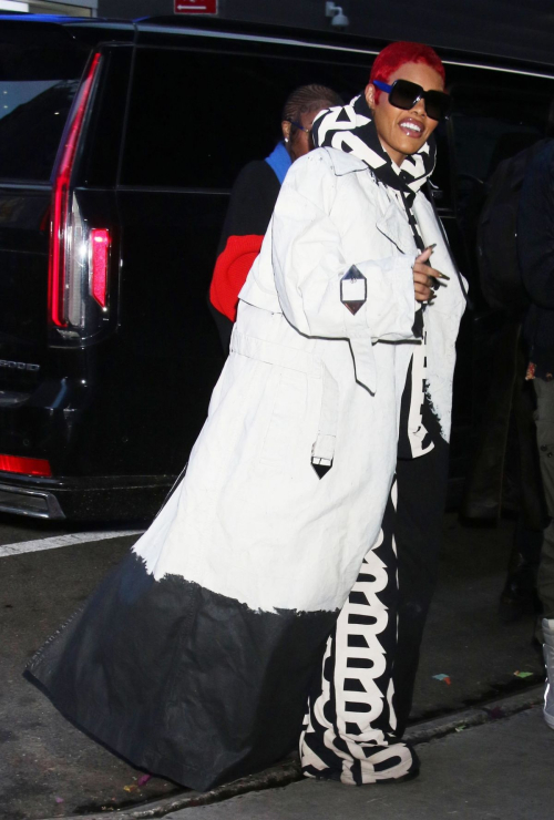 Teyana Taylor Arrives at Good Morning America Studios in New York, January 2024