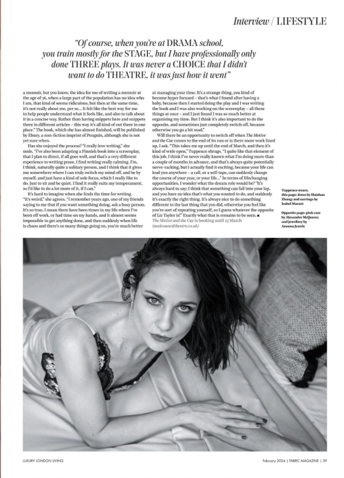 Tuppence Middleton in Luxury London Living Magazine, February 2024 6