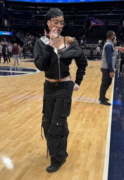 Winnie Harlow at Washington Wizards Game in Washington, January 2024