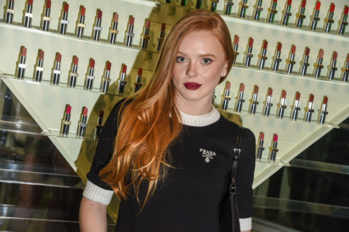 Abigail Cowen at Prada Beauty Party in New York, February 2024