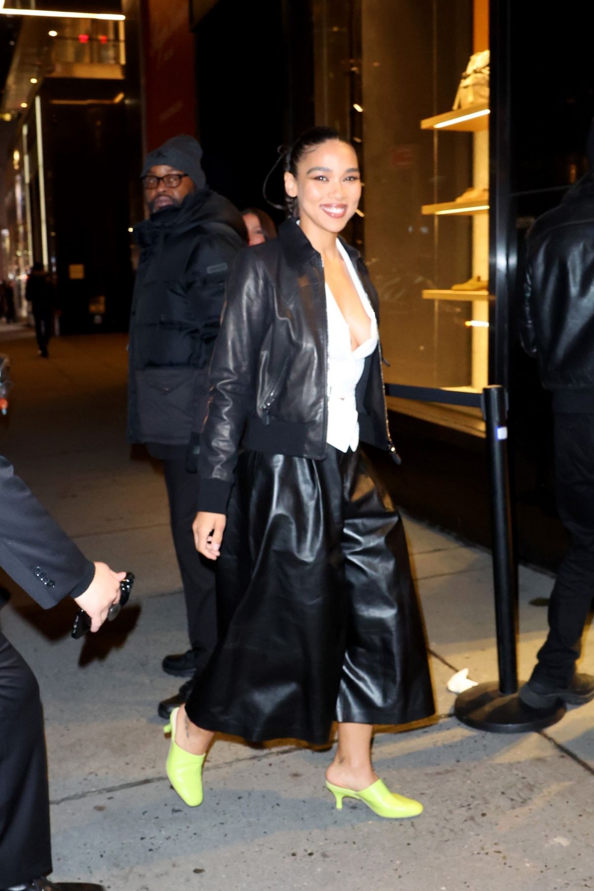 Alexandra Shipp Arrives at Tod’s Madison Avenue Store, February 2024