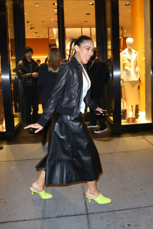 Alexandra Shipp Arrives at Tod’s Madison Avenue Store, February 2024 3