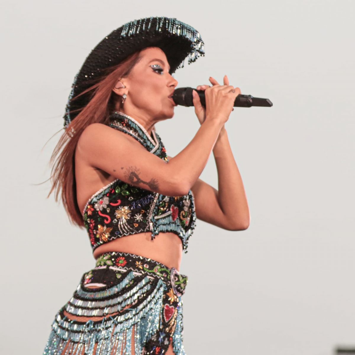 Anitta on Stage at Her Rehearsal in Sao Paulo, February 2024