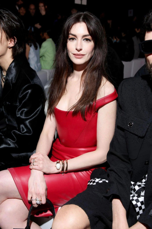 Anne Hathaway at Versace Fashion Show, Milan Fashion Week, February 2024 1