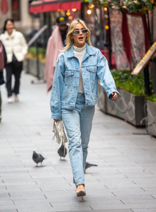 Ashley Roberts in Double Denim at Global Radio Studios in London, January 2024 2