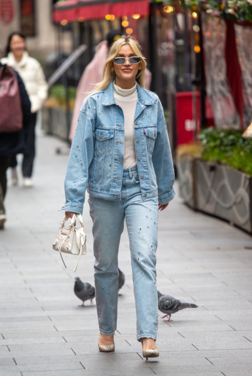 Ashley Roberts in Double Denim at Global Radio Studios in London, January 2024 5