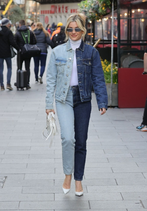 Ashley Roberts in Two-Sided Double Denim at Heart Breakfast Show London, February 2024 1