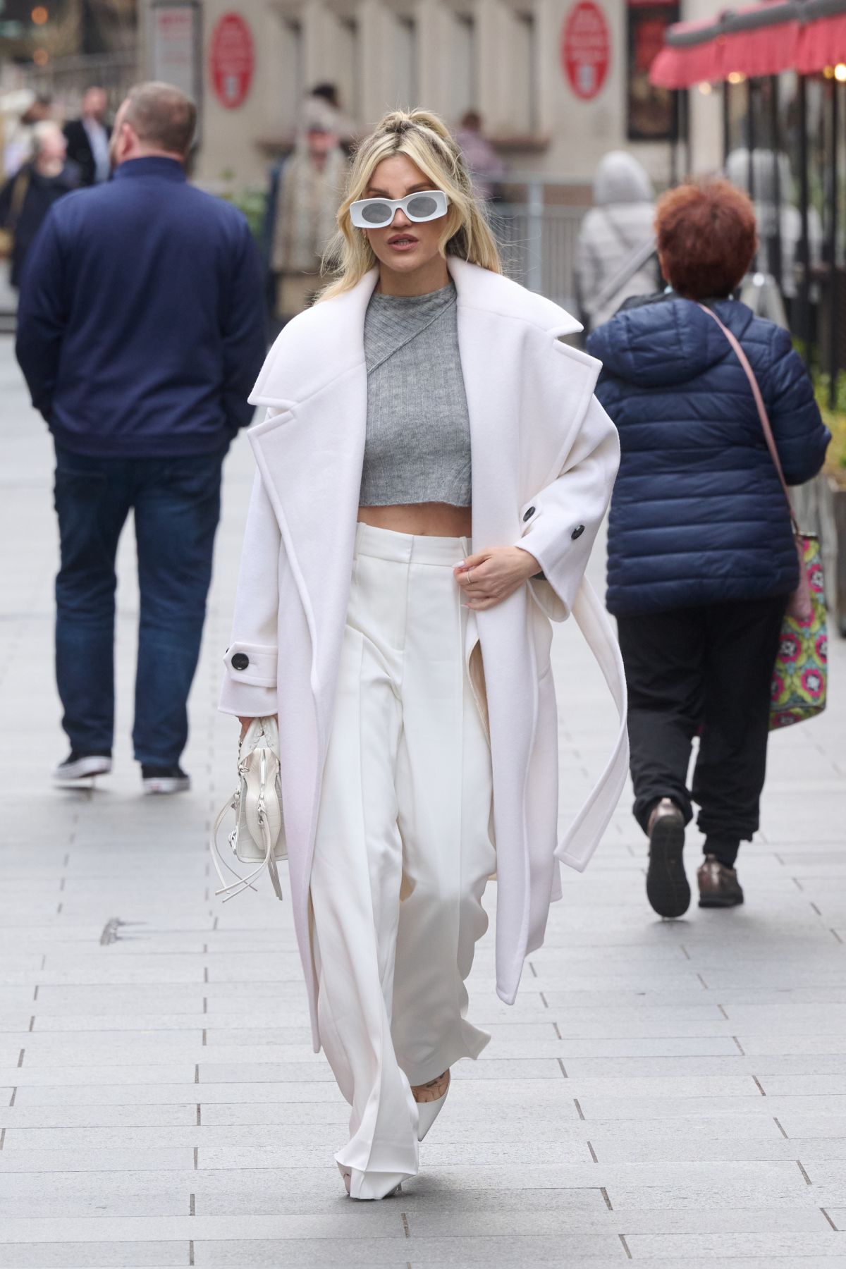 Ashley Roberts Leaving Global Radio Studios in London, February 2024